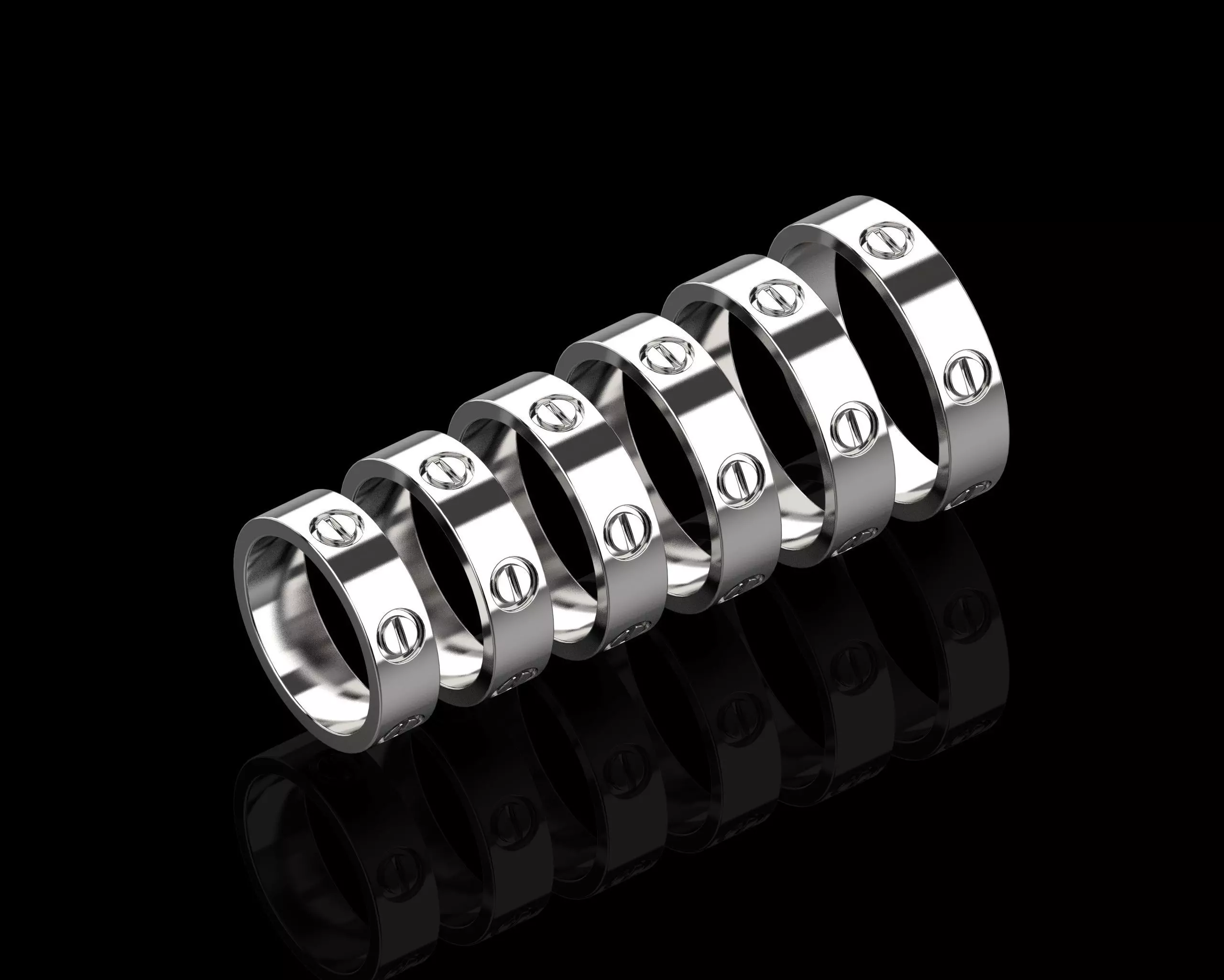 Love Rings in different sizes 16 to 21 N154 3D Model Collection_0
