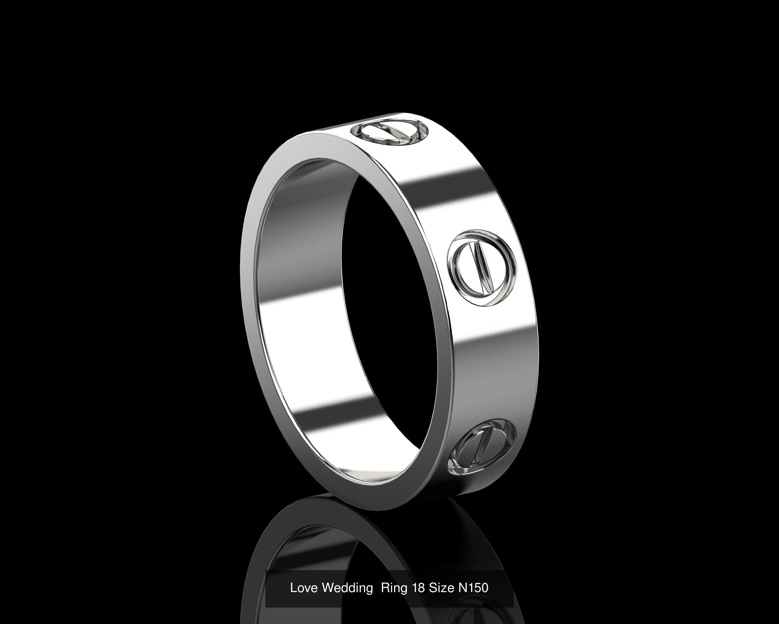 Love Rings in different sizes 16 to 21 N154 3D Model Collection_12