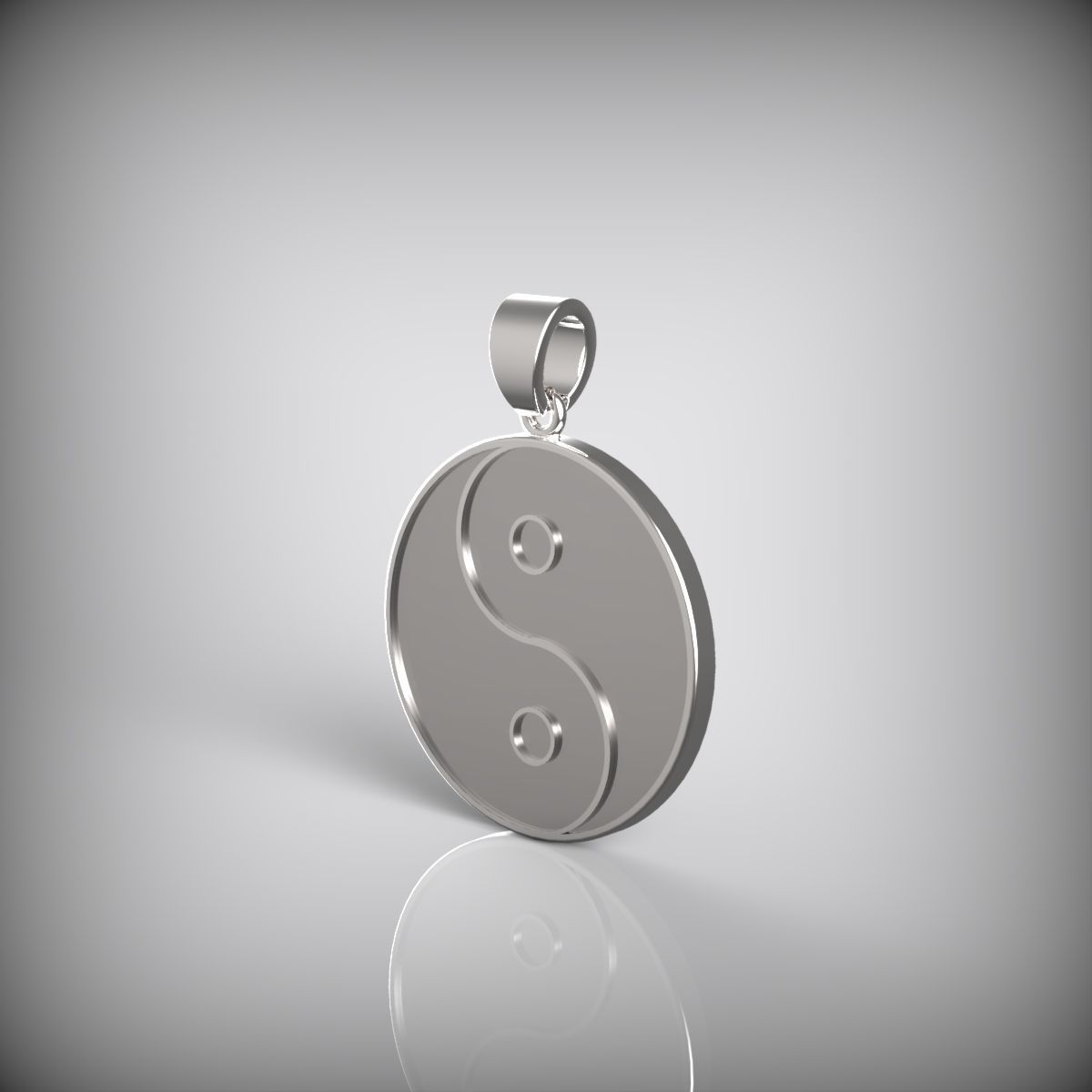 Pendant Yin and Yang 3D print model_2