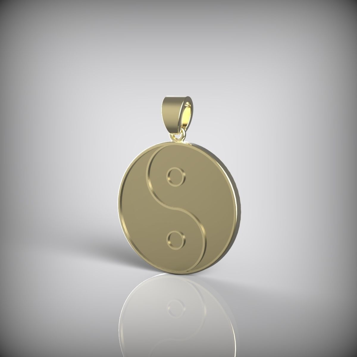 Pendant Yin and Yang 3D print model_3