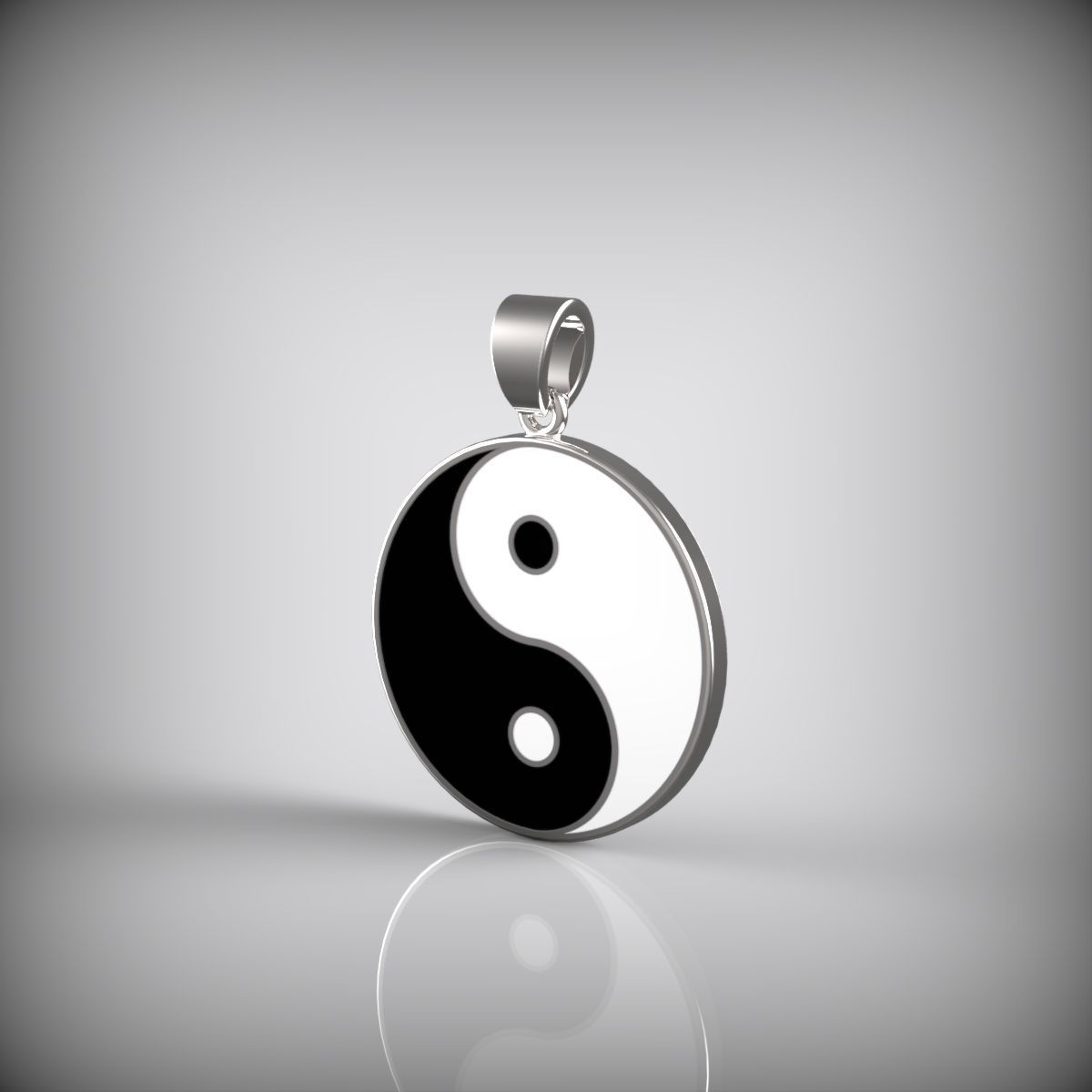 Pendant Yin and Yang 3D print model_1