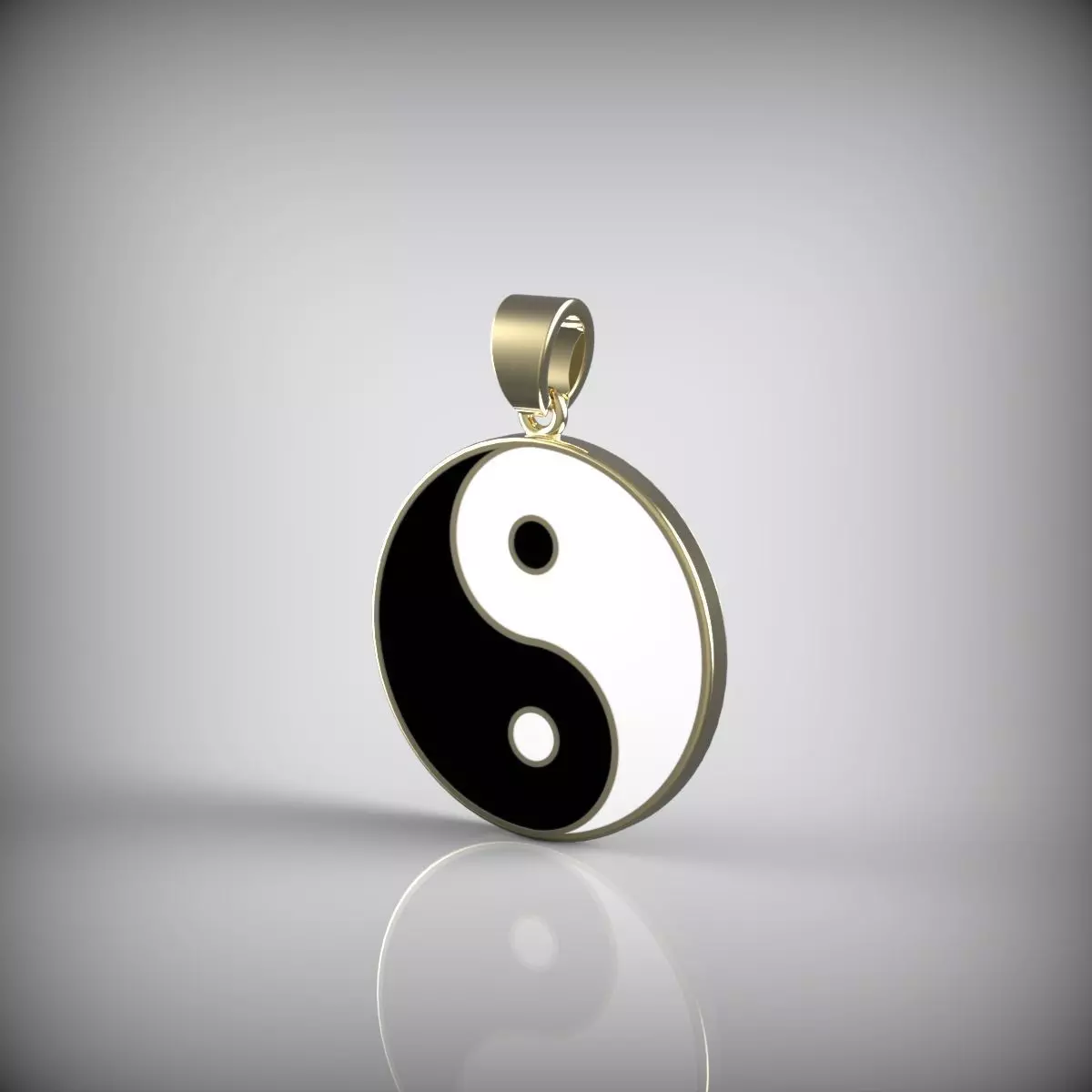 Pendant Yin and Yang 3D print model_0