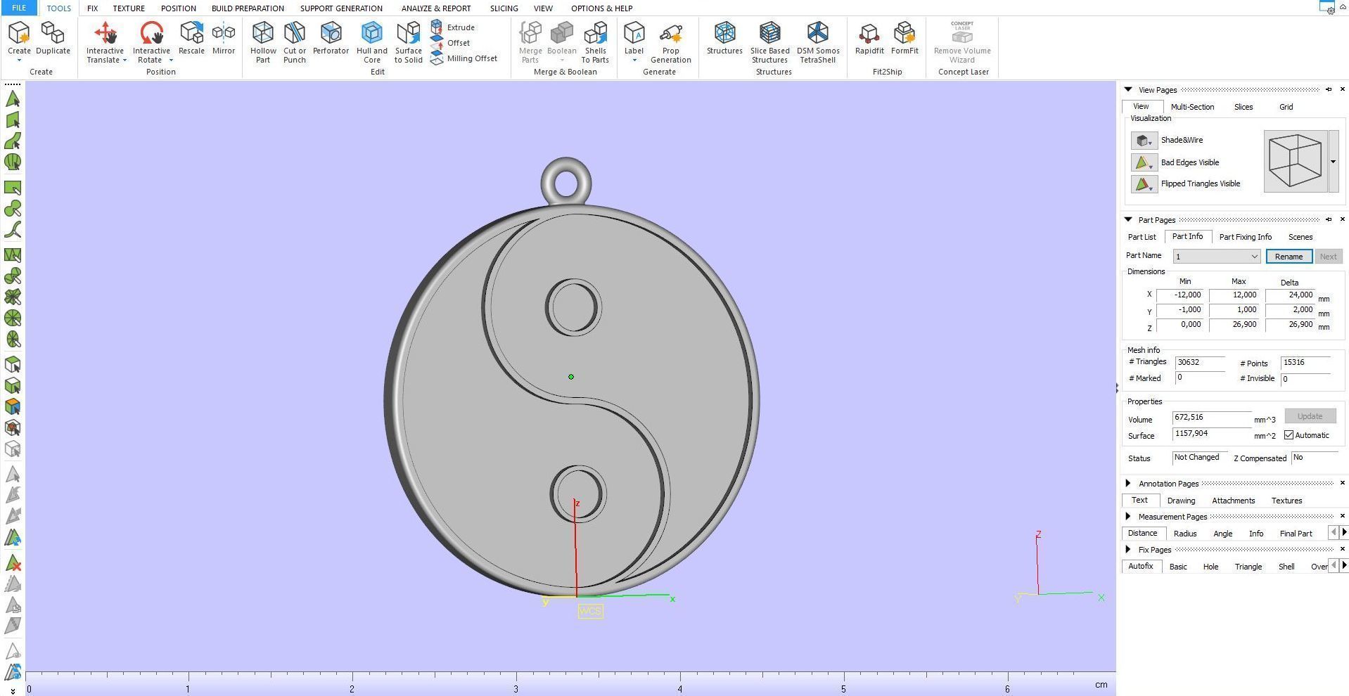 Pendant Yin and Yang 3D print model_12
