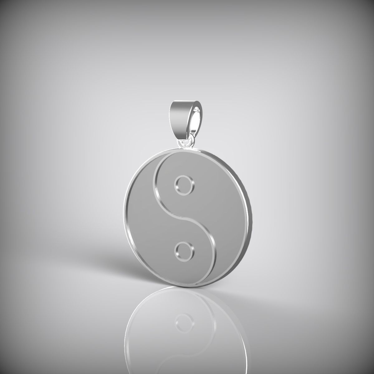 Pendant Yin and Yang 3D print model_4