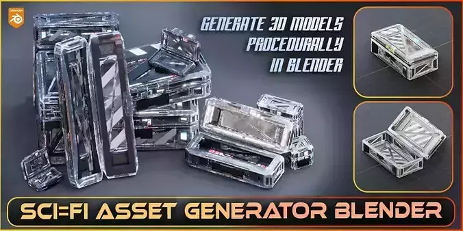 Sci-Fi Crate Box Sci Fi Pack Bundle Kitbash Pack Low-poly 3D model