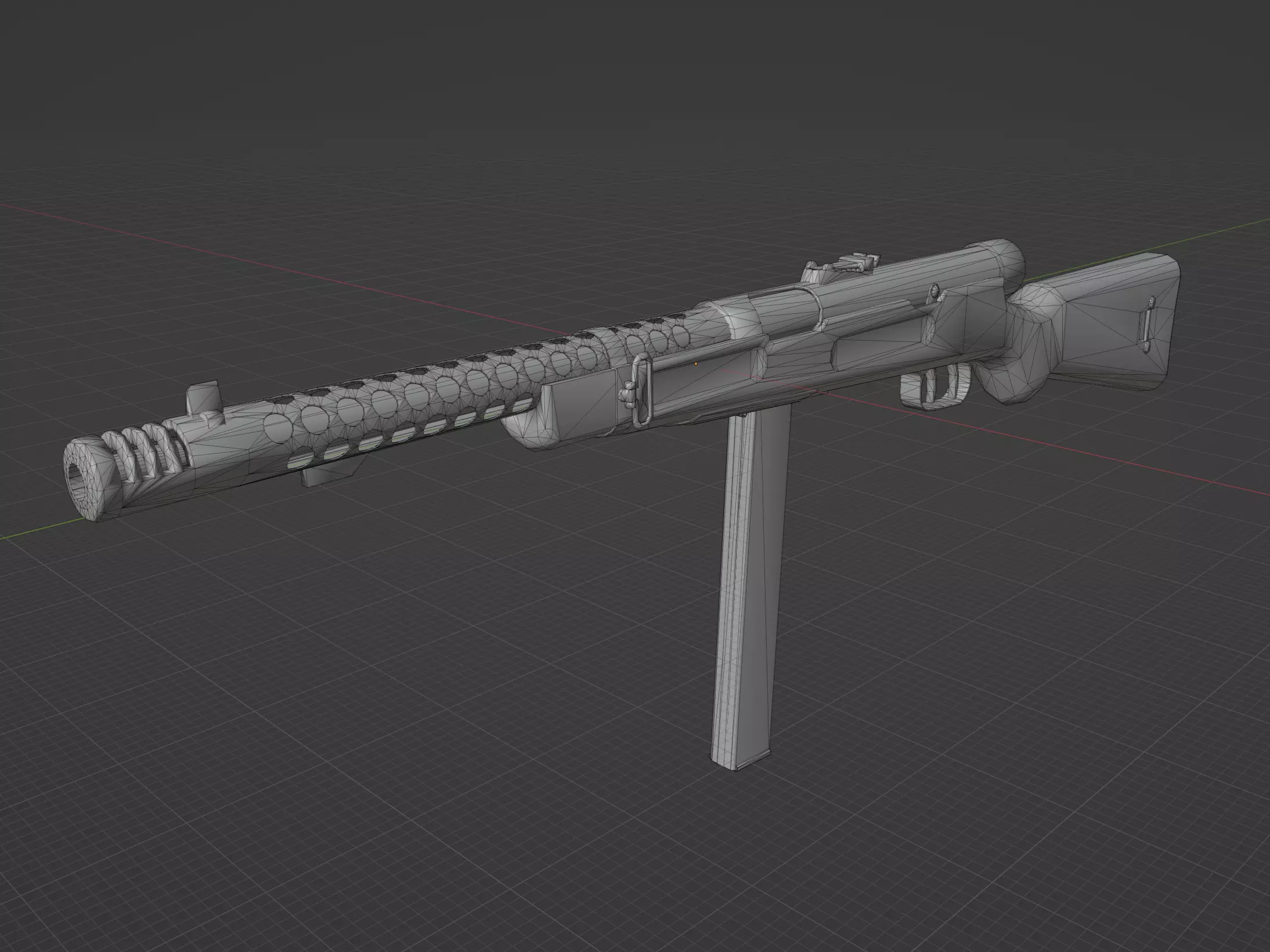 Beretta MAB 38 Low-poly 3D model_0