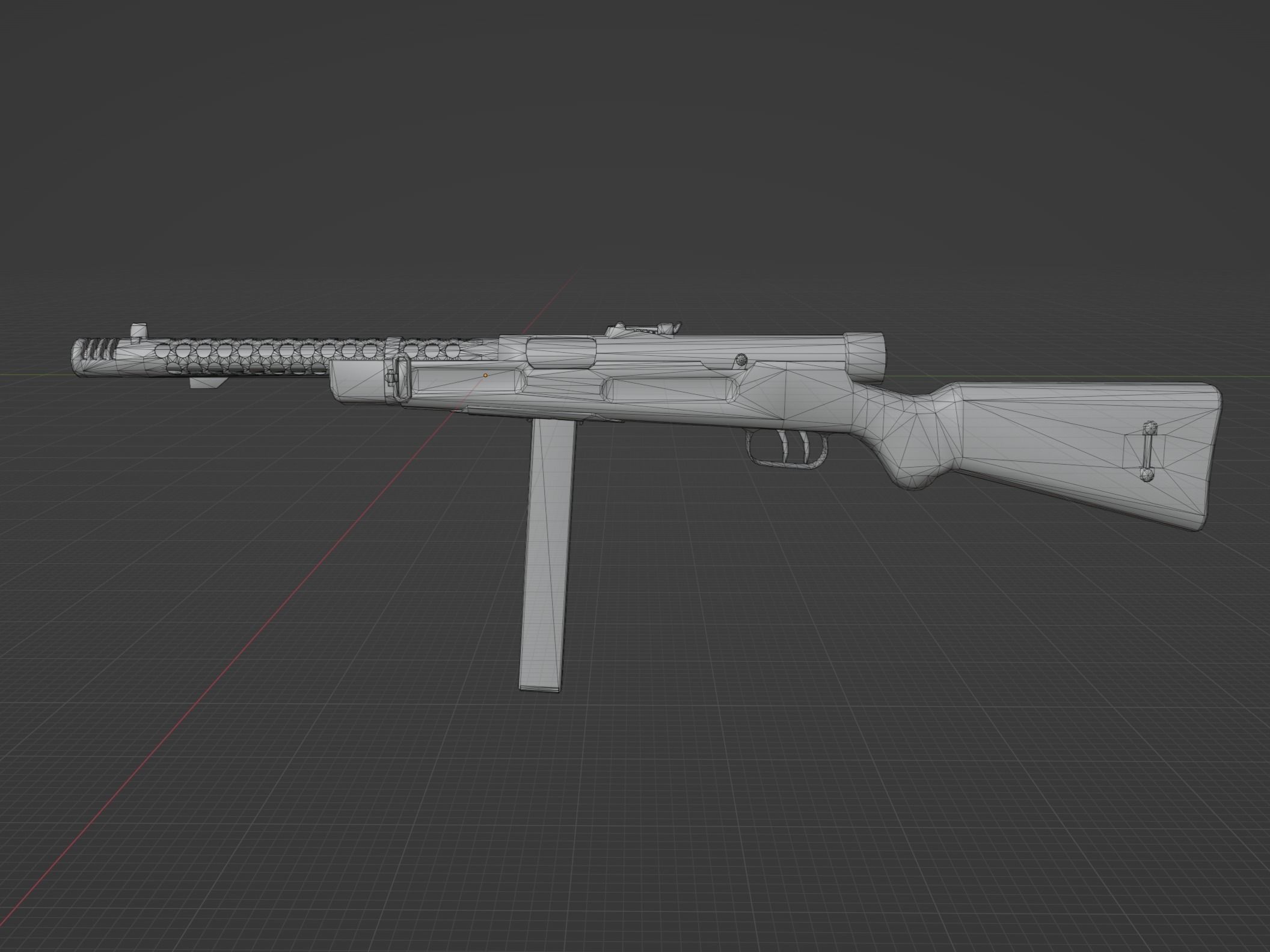 Beretta MAB 38 Low-poly 3D model_1