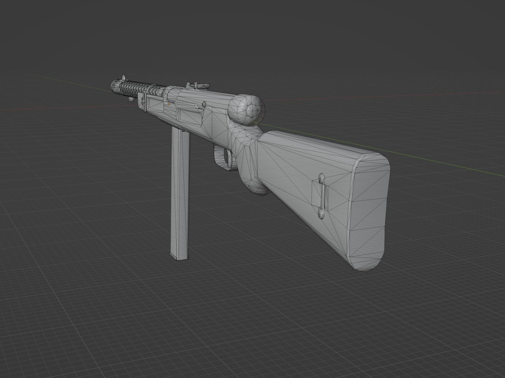 Beretta MAB 38 Low-poly 3D model_2