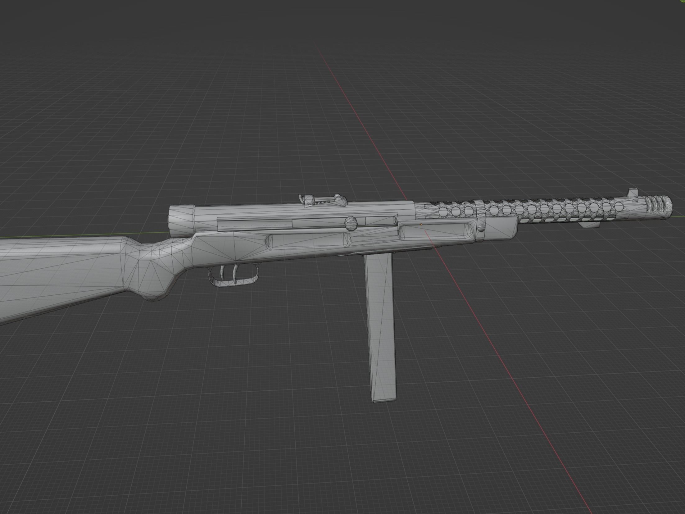 Beretta MAB 38 Low-poly 3D model_5