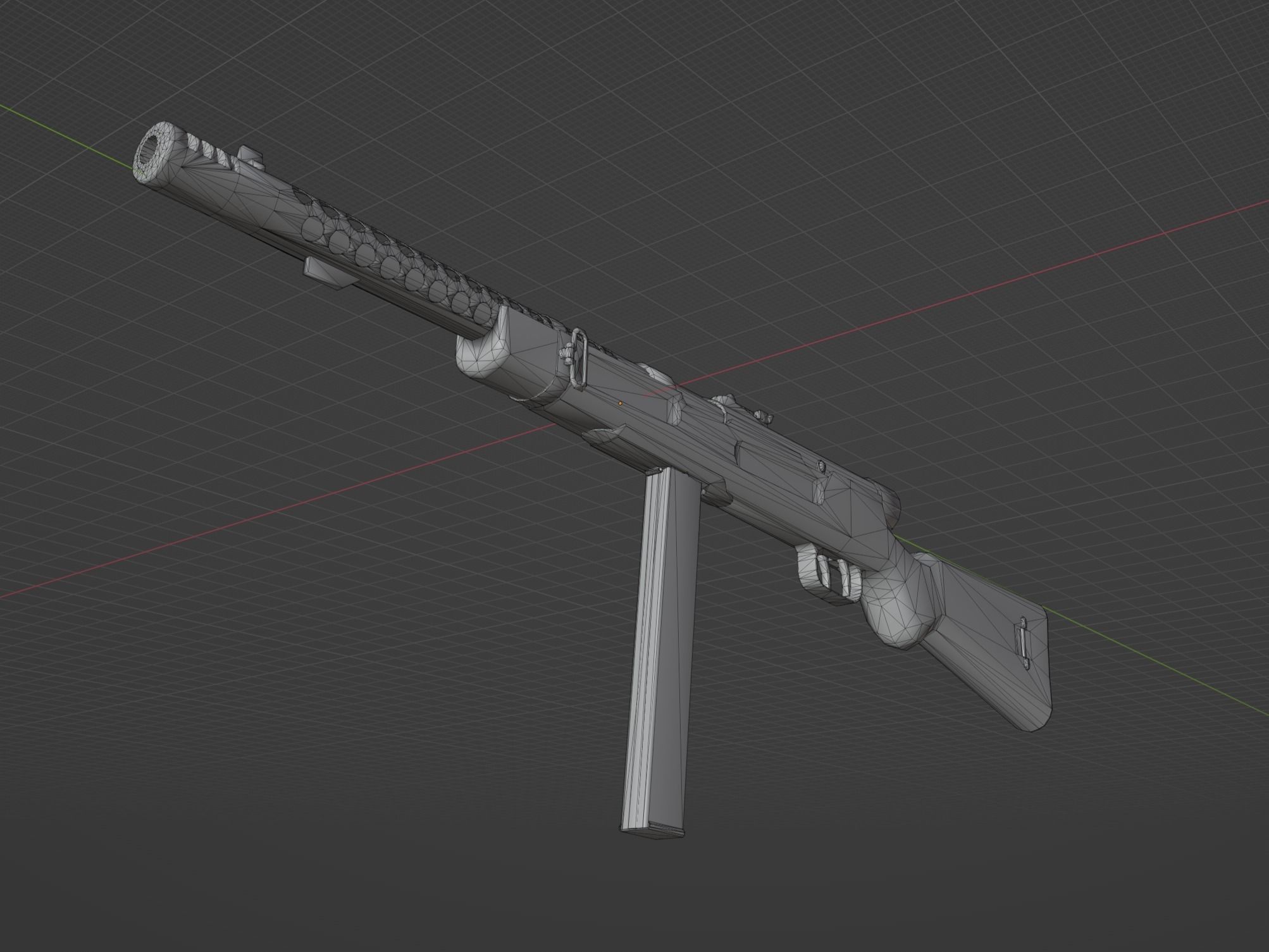 Beretta MAB 38 Low-poly 3D model_9