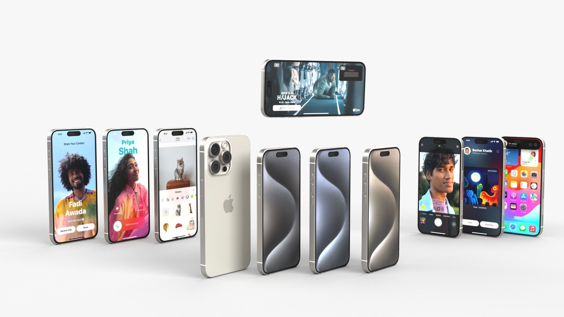 Apple iphone 15 pro  and pro max all colors  3D model_14