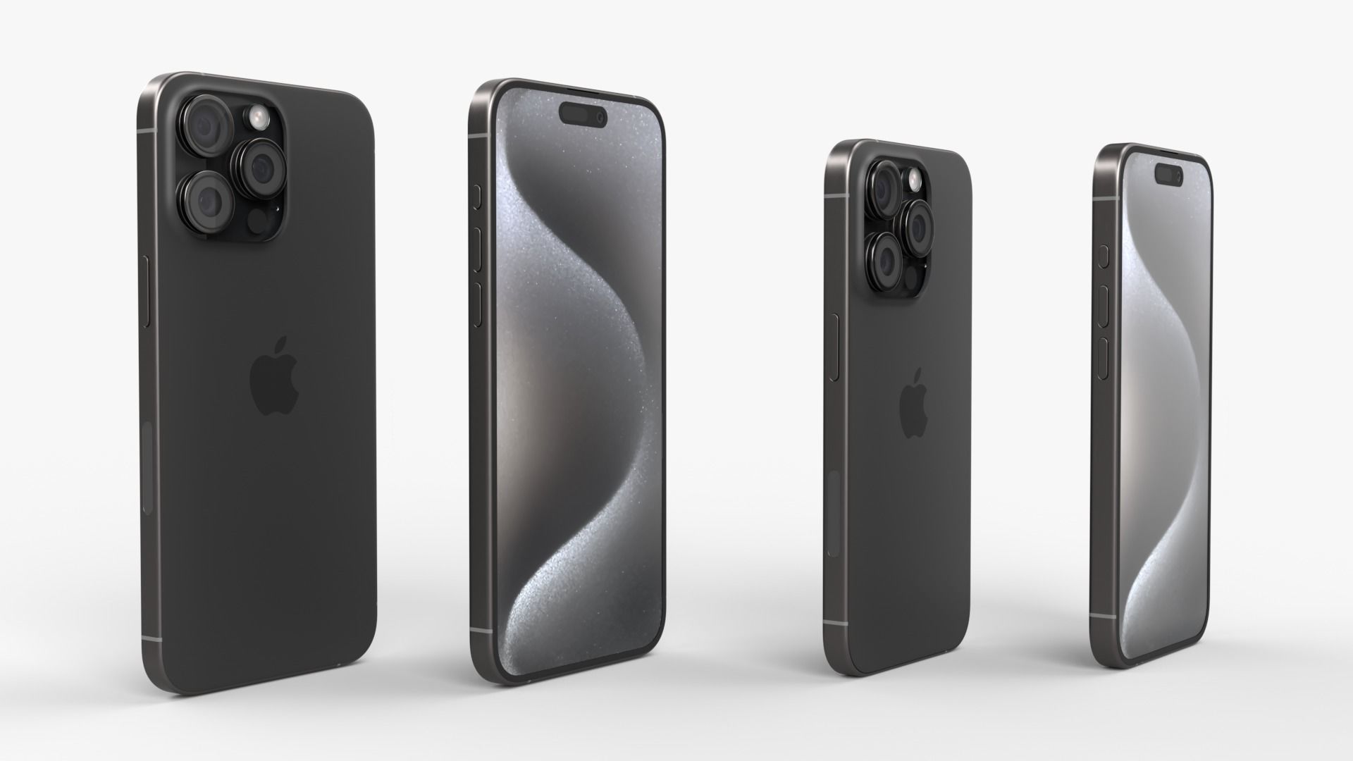 Apple iphone 15 pro  and pro max all colors  3D model_4