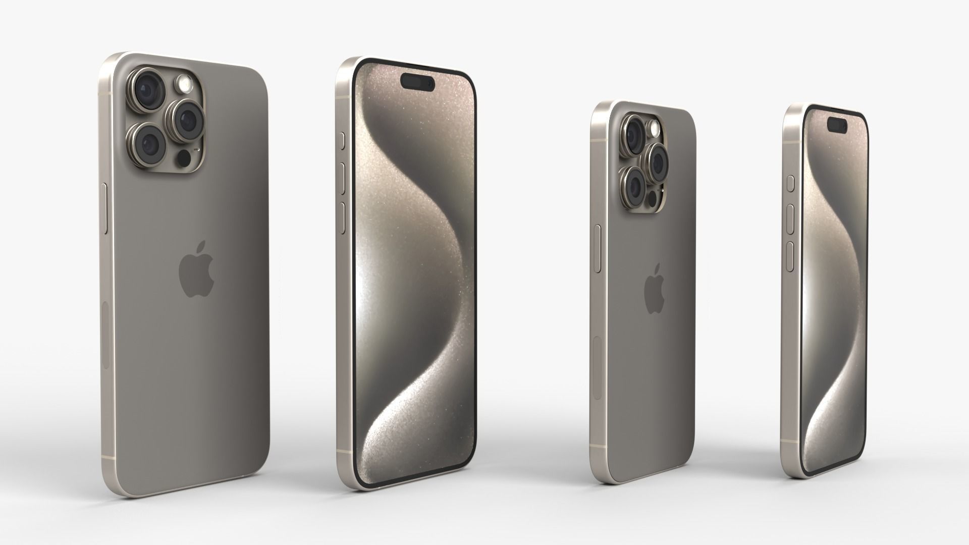 Apple iphone 15 pro  and pro max all colors  3D model_3