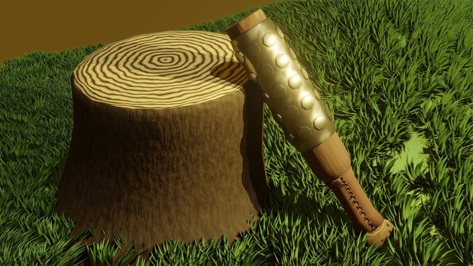 Simple Fantasy Club Low-poly 3D model_3