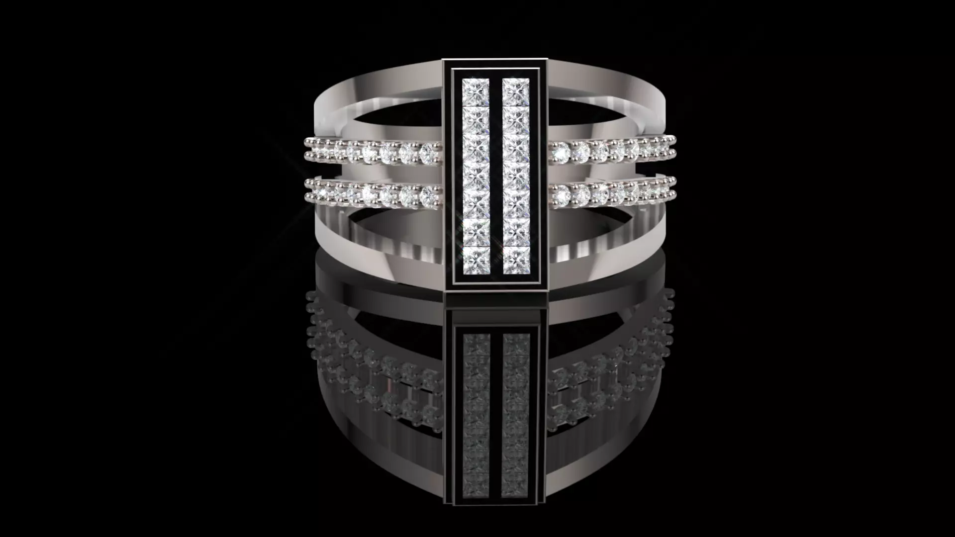 Split Shank Princess Diamond Ring 3DM STL Jewelry Model 3D print model