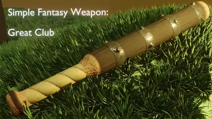 Simple Fantasy Great Club Low-poly 3D model