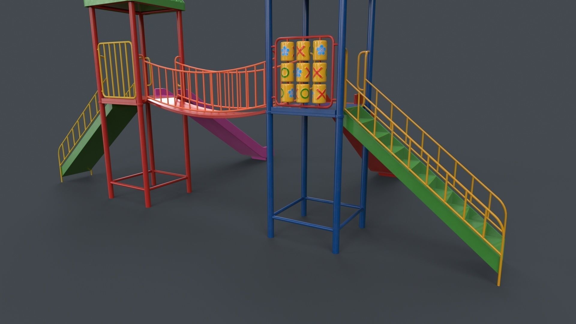 PBR Playground Outdoor Jungle Gym 14 Low-poly 3D model_29