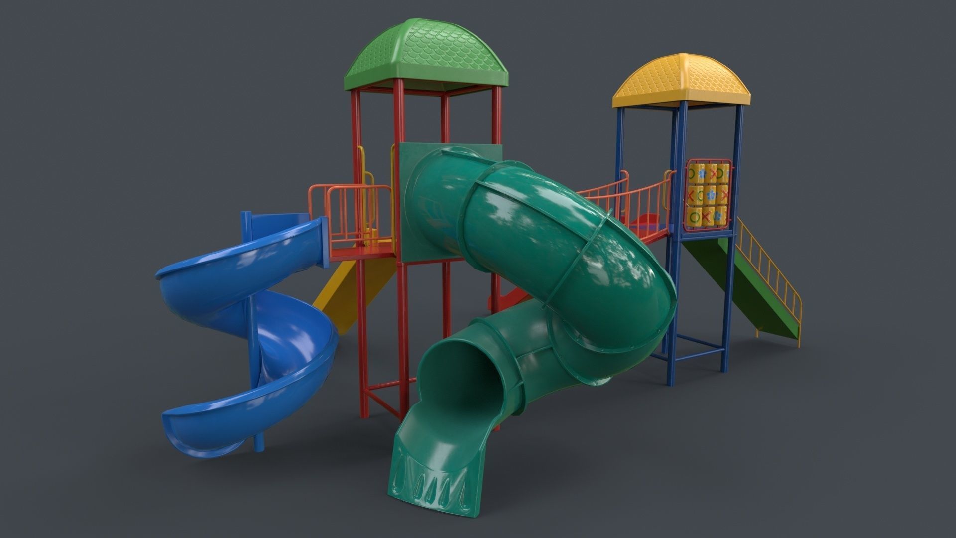 PBR Playground Outdoor Jungle Gym 14 Low-poly 3D model_9