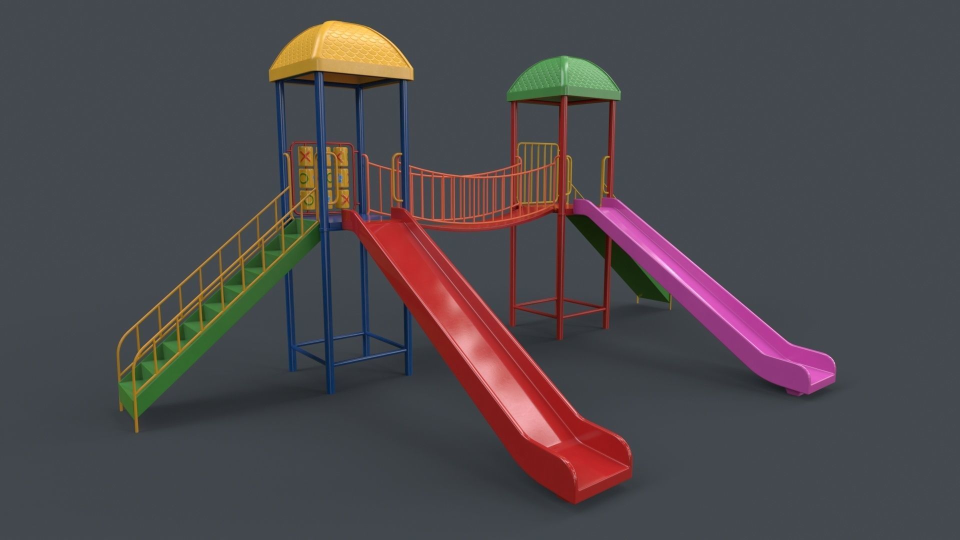 PBR Playground Outdoor Jungle Gym 14 Low-poly 3D model_17