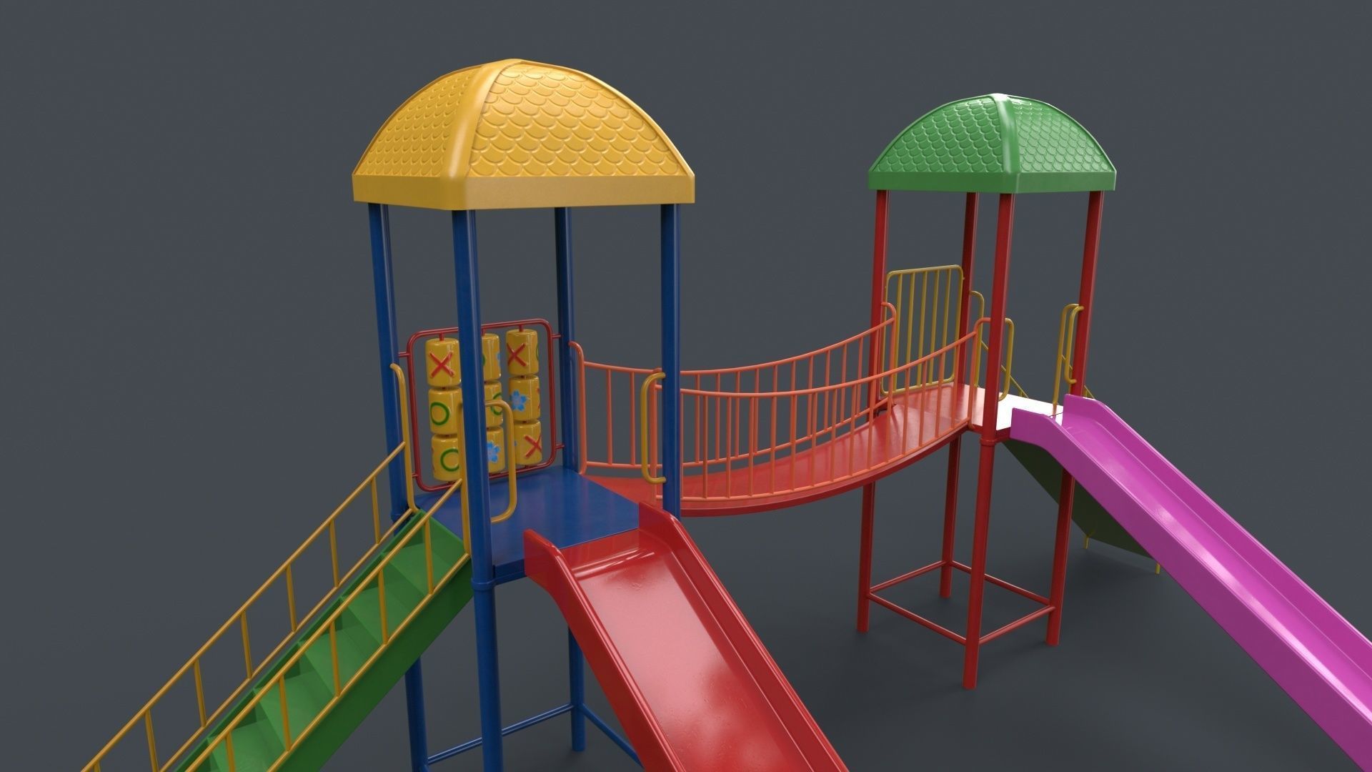 PBR Playground Outdoor Jungle Gym 14 Low-poly 3D model_18