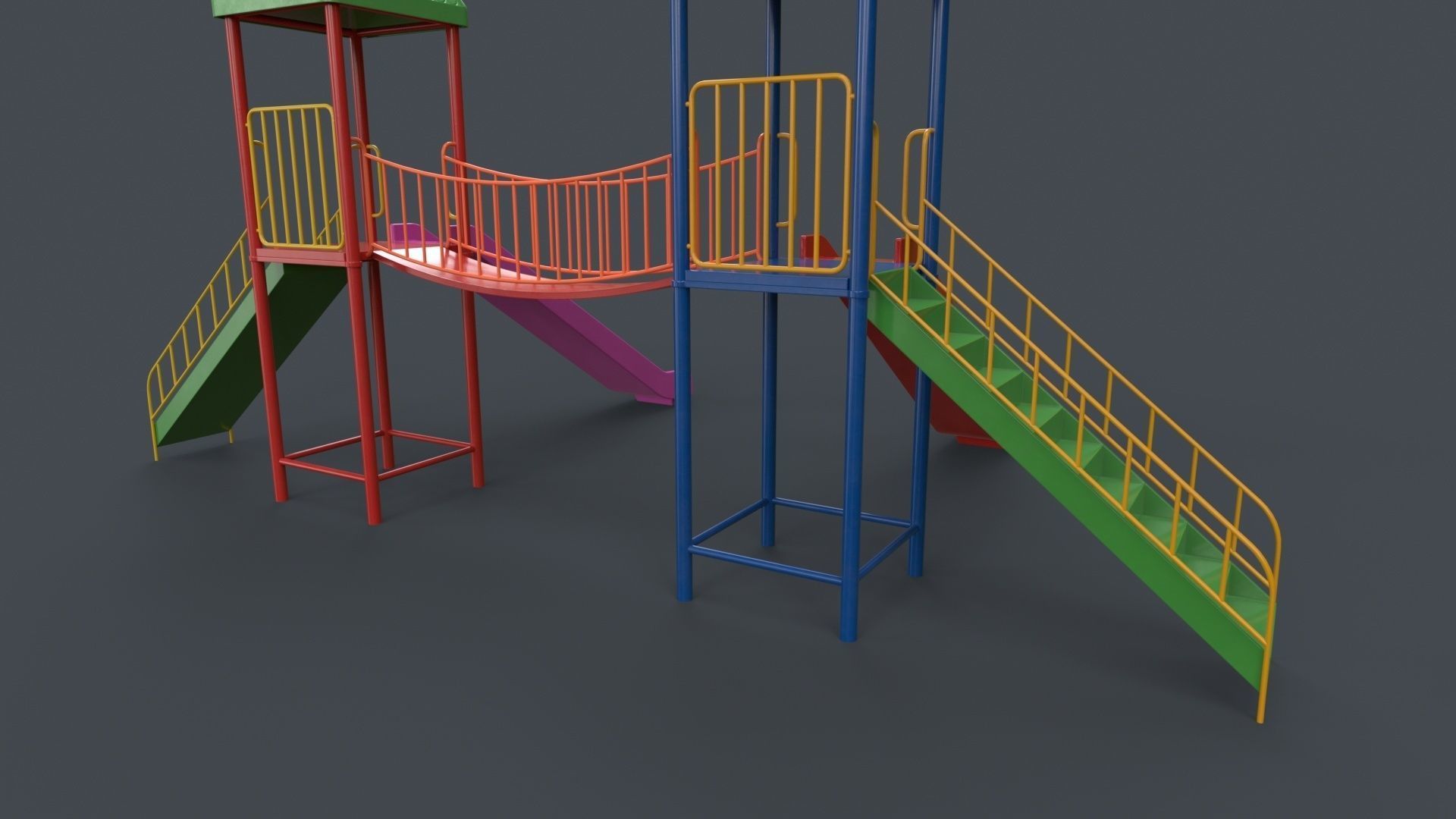 PBR Playground Outdoor Jungle Gym 14 Low-poly 3D model_28