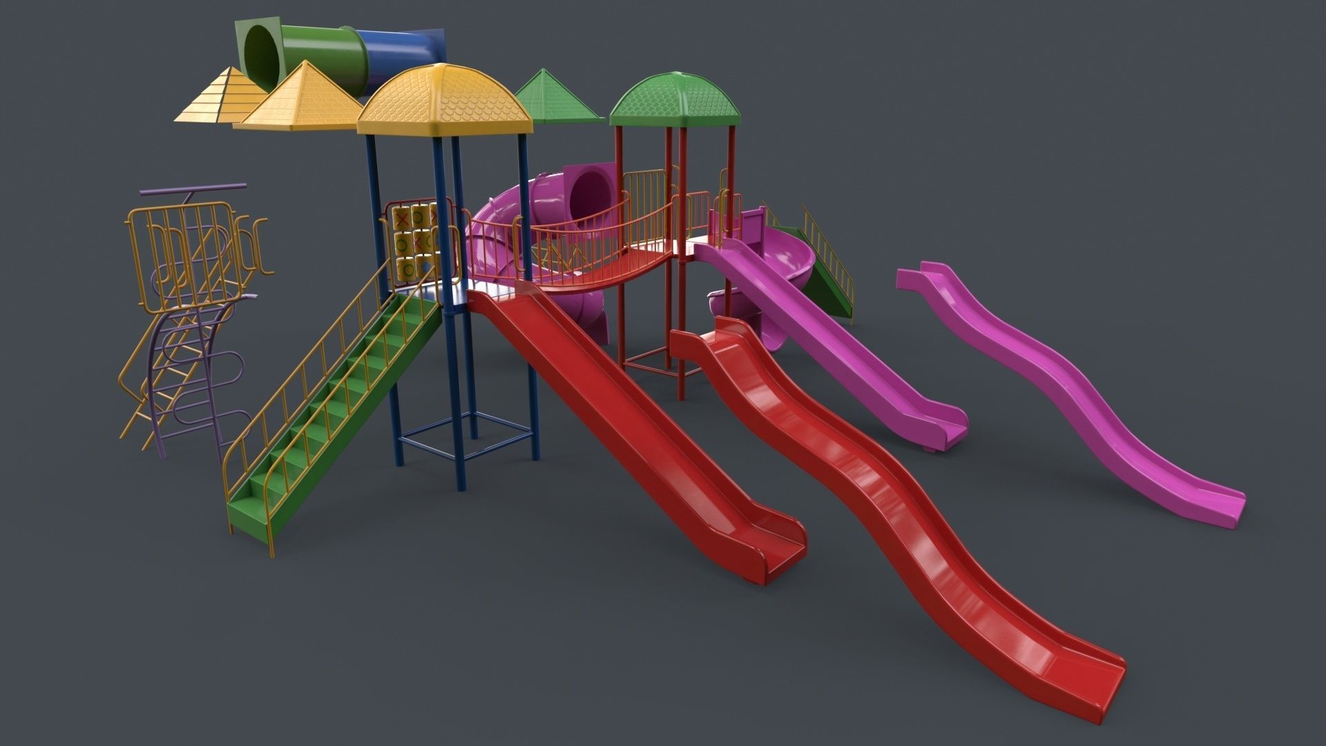 PBR Playground Outdoor Jungle Gym 14 Low-poly 3D model_3