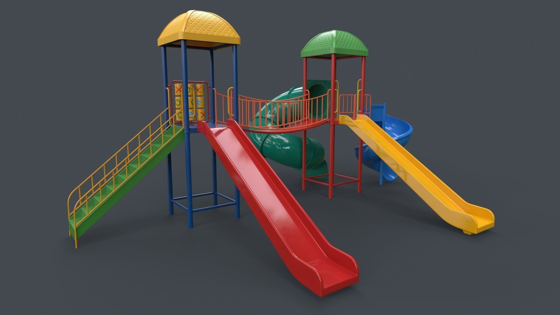 PBR Playground Outdoor Jungle Gym 14 Low-poly 3D model_11
