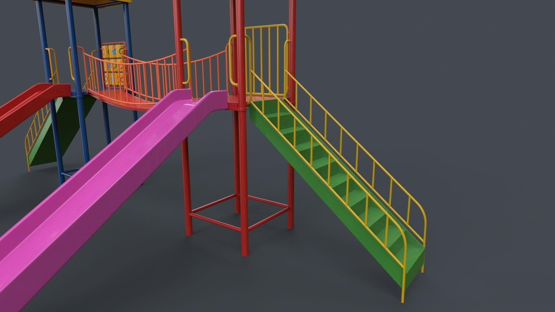 PBR Playground Outdoor Jungle Gym 14 Low-poly 3D model_25