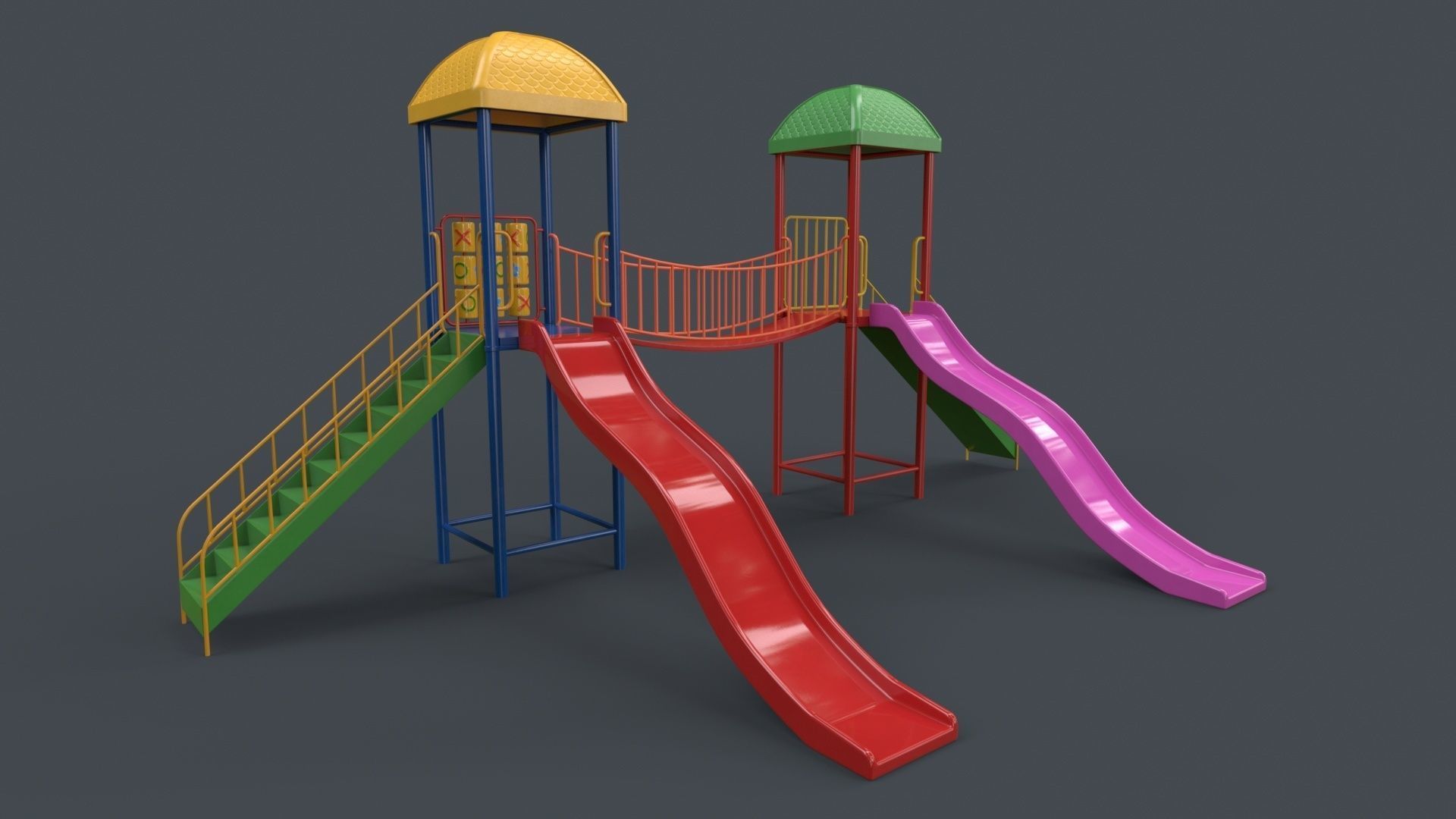PBR Playground Outdoor Jungle Gym 14 Low-poly 3D model_16