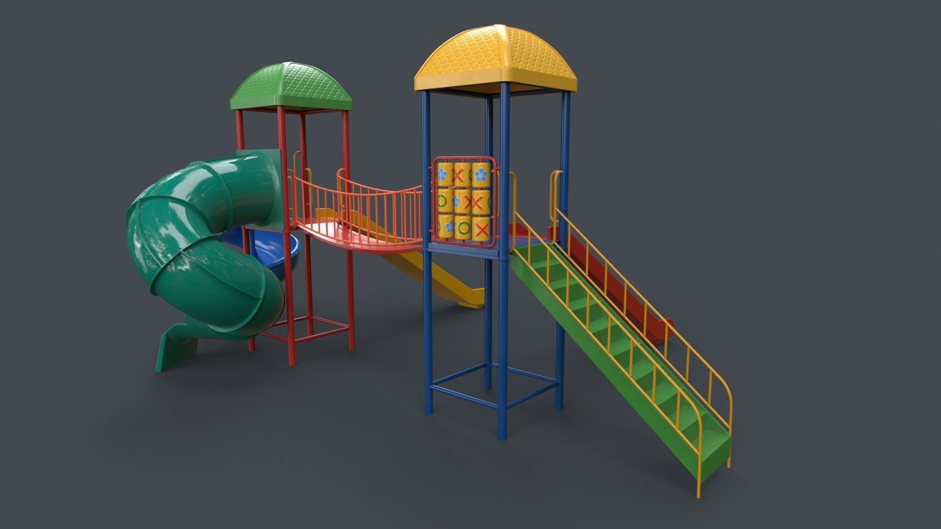 PBR Playground Outdoor Jungle Gym 14 Low-poly 3D model_10