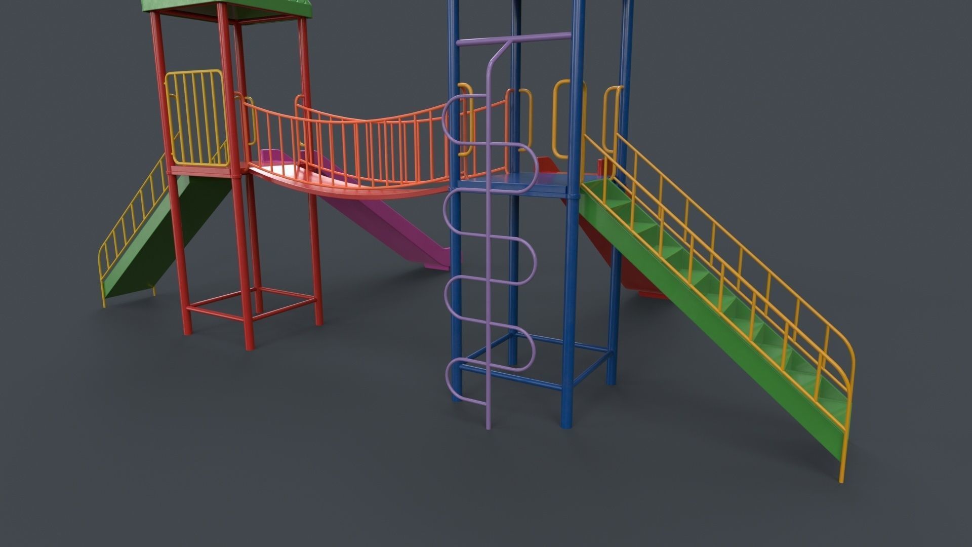 PBR Playground Outdoor Jungle Gym 14 Low-poly 3D model_31