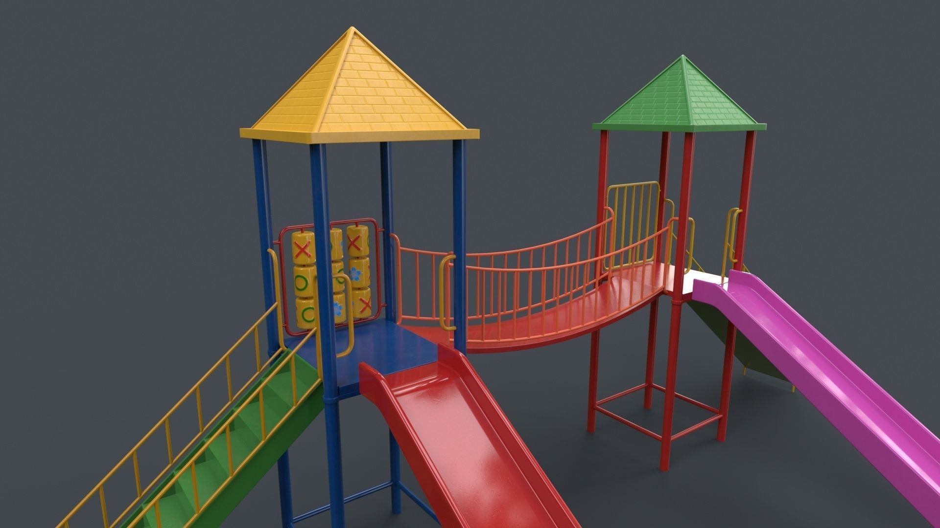 PBR Playground Outdoor Jungle Gym 14 Low-poly 3D model_19