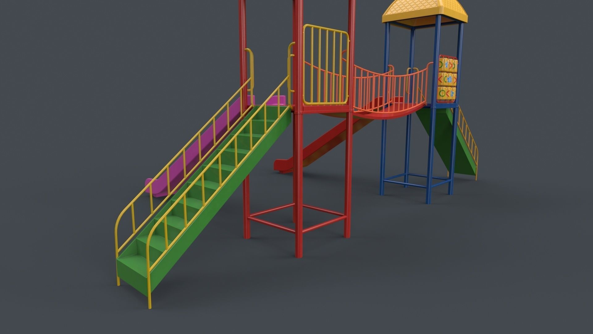 PBR Playground Outdoor Jungle Gym 14 Low-poly 3D model_32
