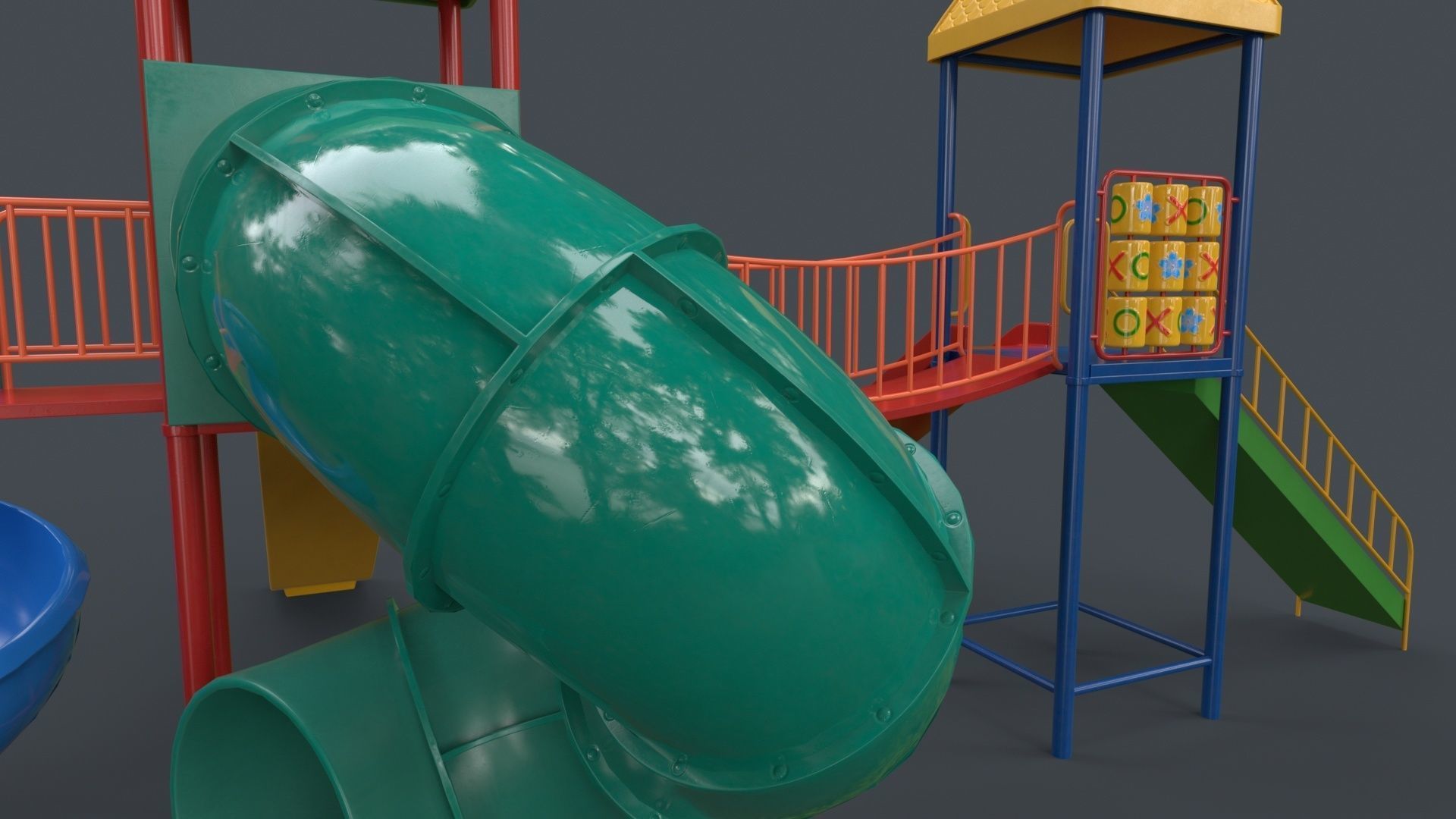 PBR Playground Outdoor Jungle Gym 14 Low-poly 3D model_13