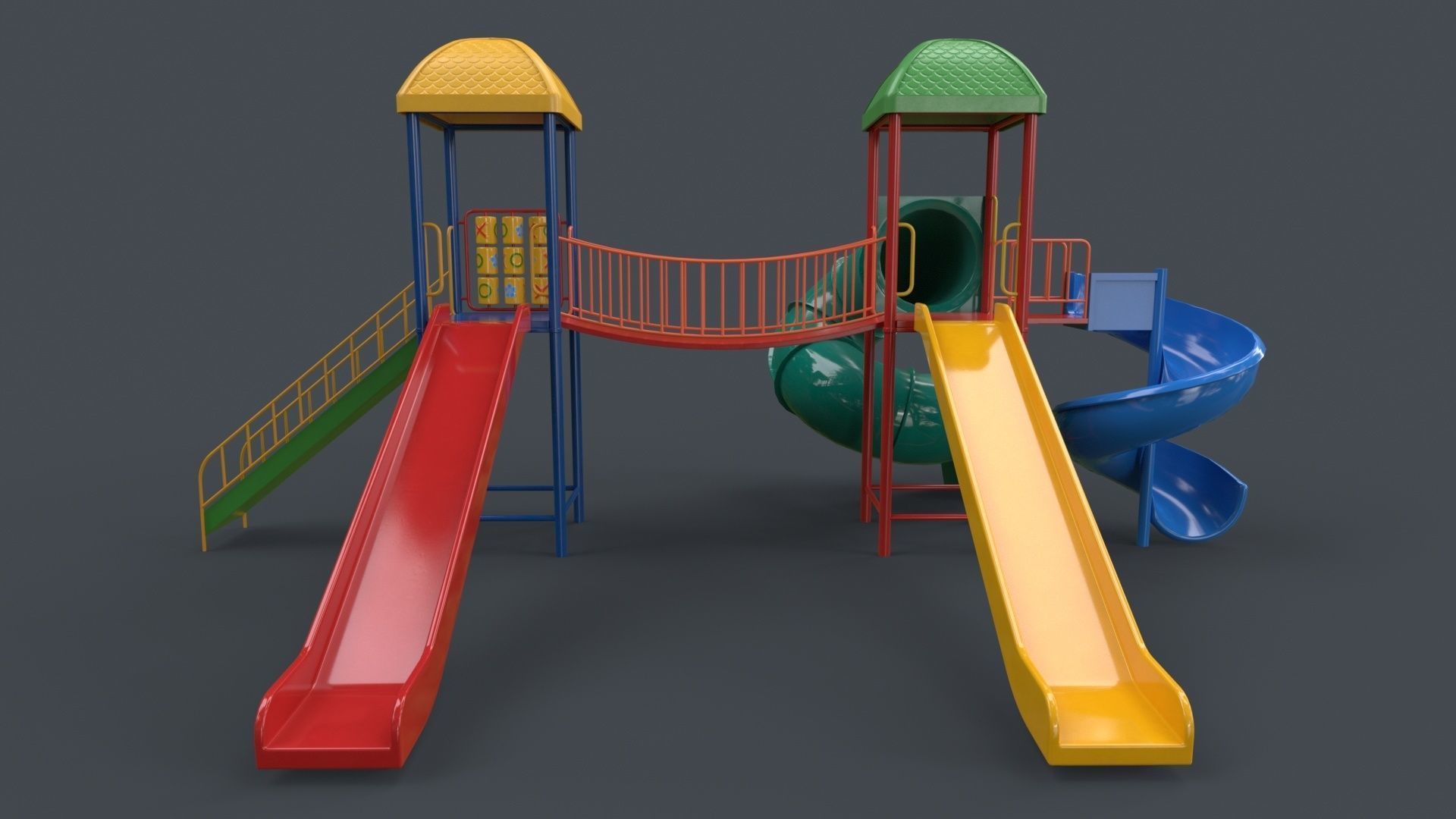 PBR Playground Outdoor Jungle Gym 14 Low-poly 3D model_8