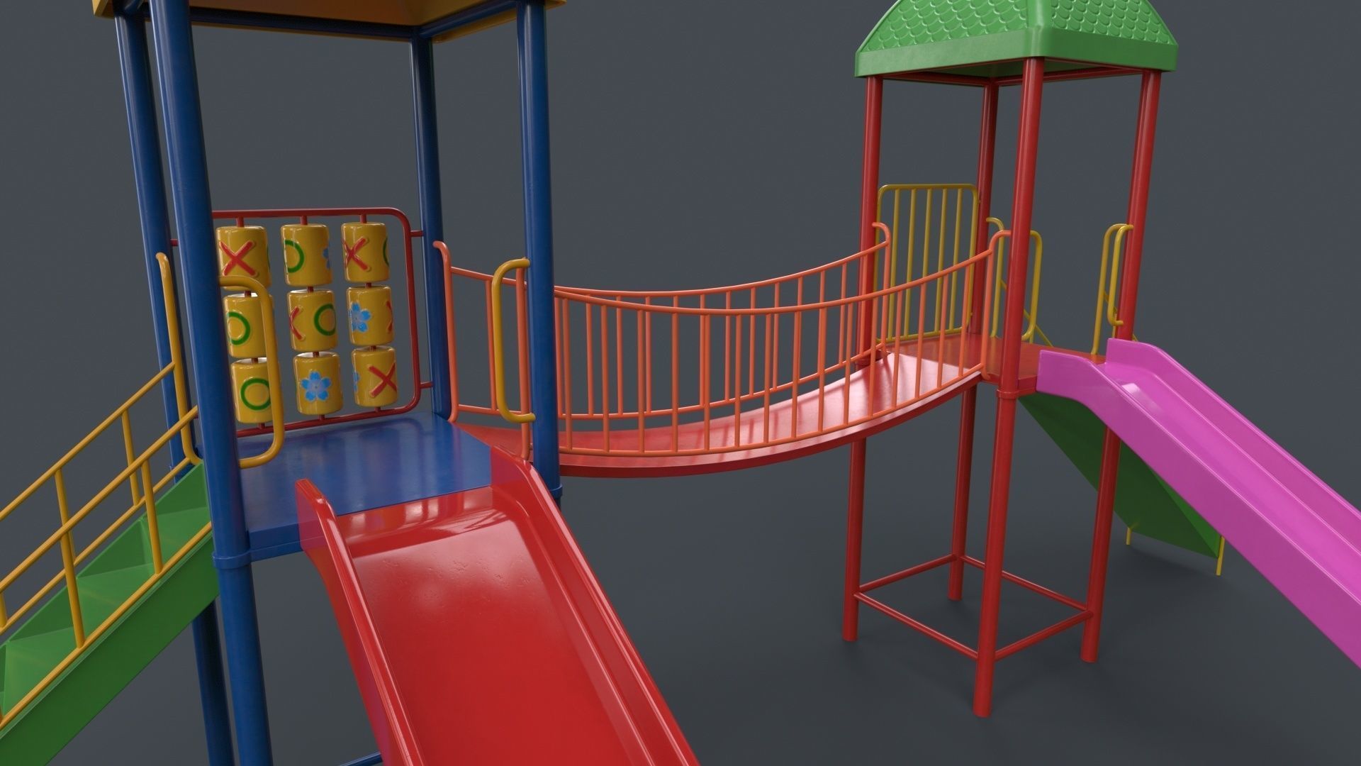 PBR Playground Outdoor Jungle Gym 14 Low-poly 3D model_27