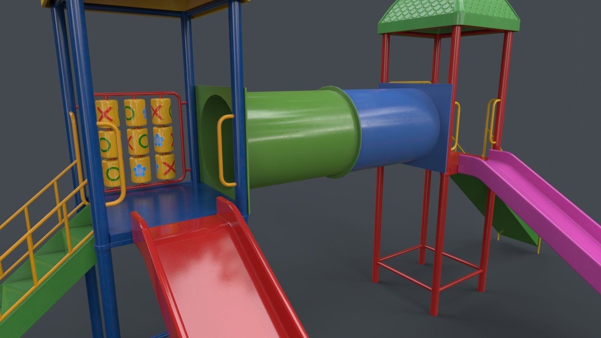 PBR Playground Outdoor Jungle Gym 14 Low-poly 3D model_26