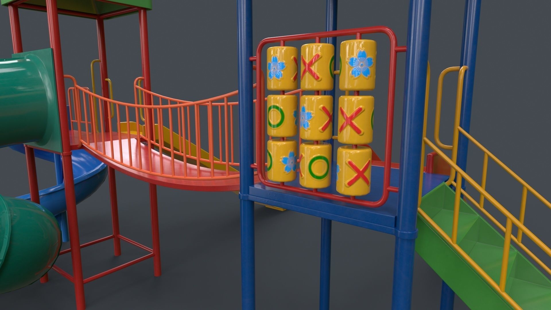 PBR Playground Outdoor Jungle Gym 14 Low-poly 3D model_15