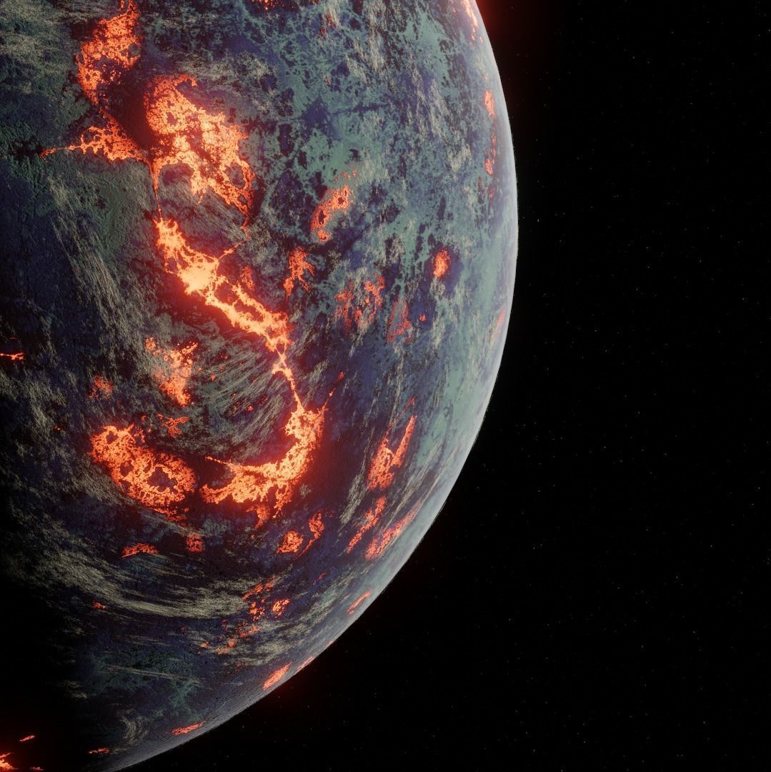 Planet Space Ready to game Low-poly 3D model_5