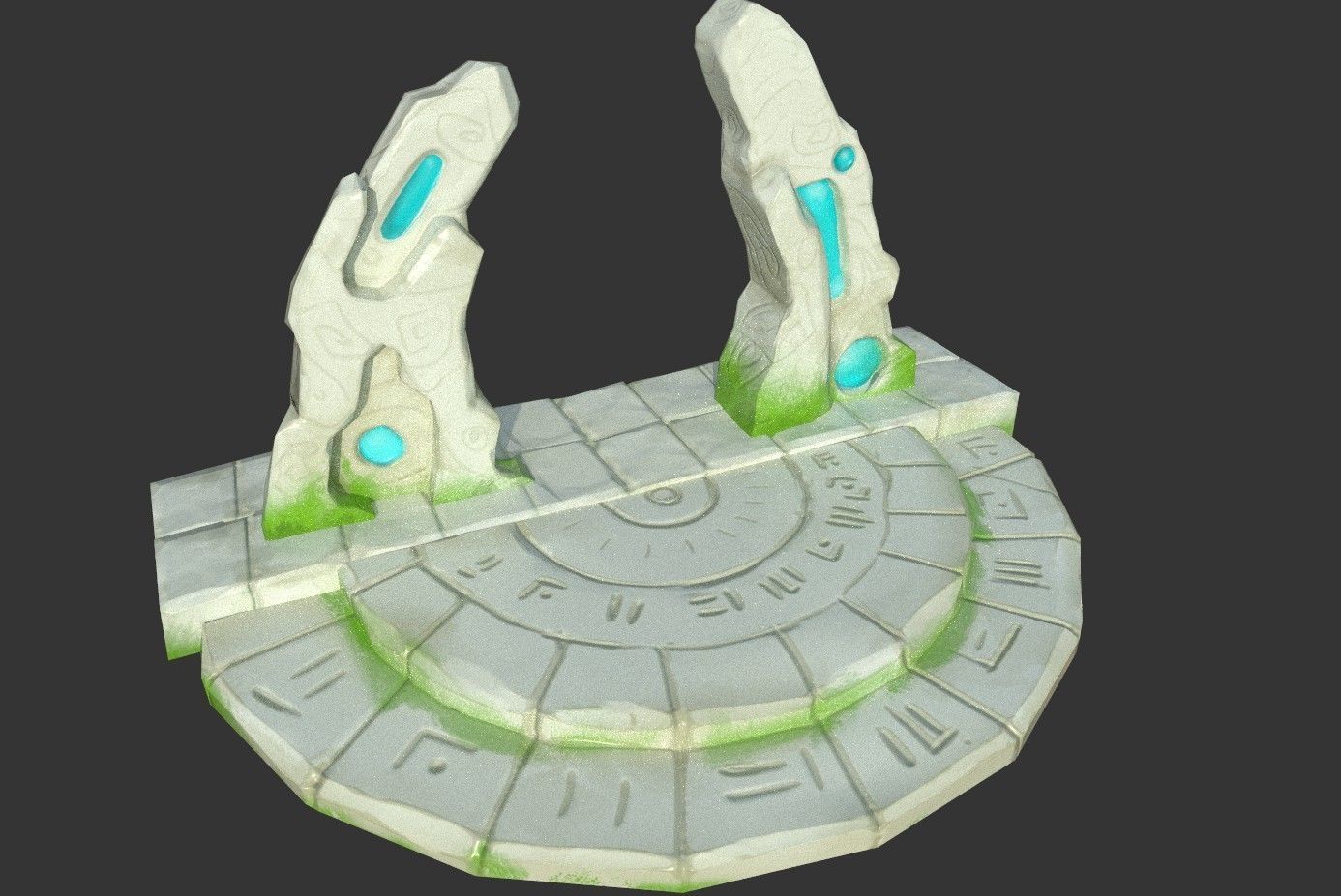 Gate Stylized Cartoon Door Portal Medieval Magic Low Poly Low-poly 3D model_1