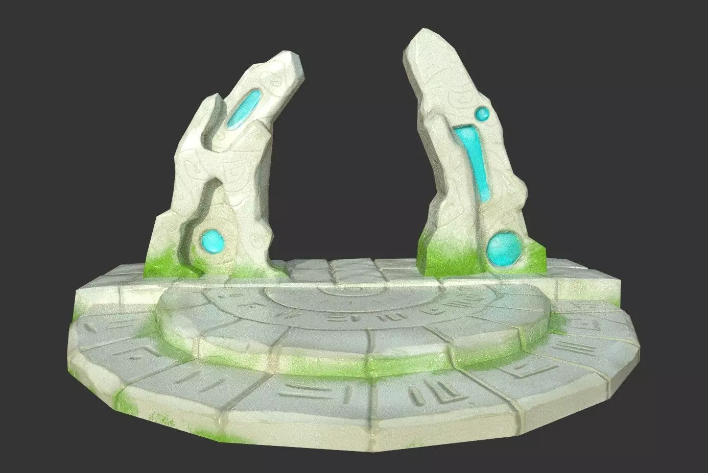 Gate Stylized Cartoon Door Portal Medieval Magic Low Poly Low-poly 3D model_0