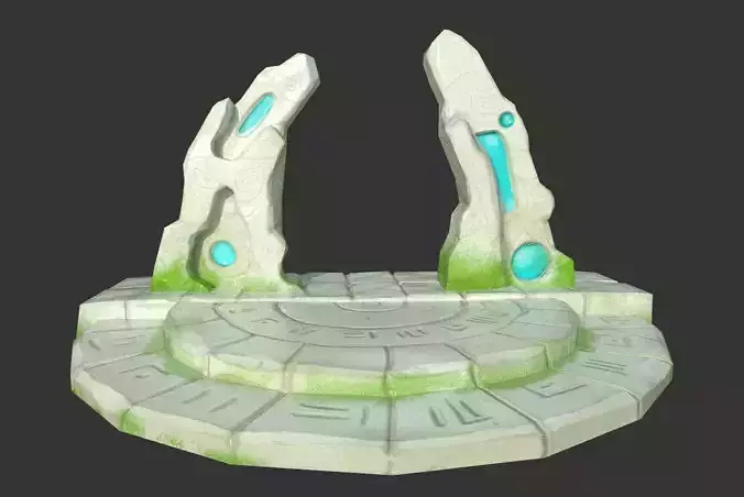 Gate Stylized Cartoon Door Portal Medieval Magic Low Poly Low-poly 3D model