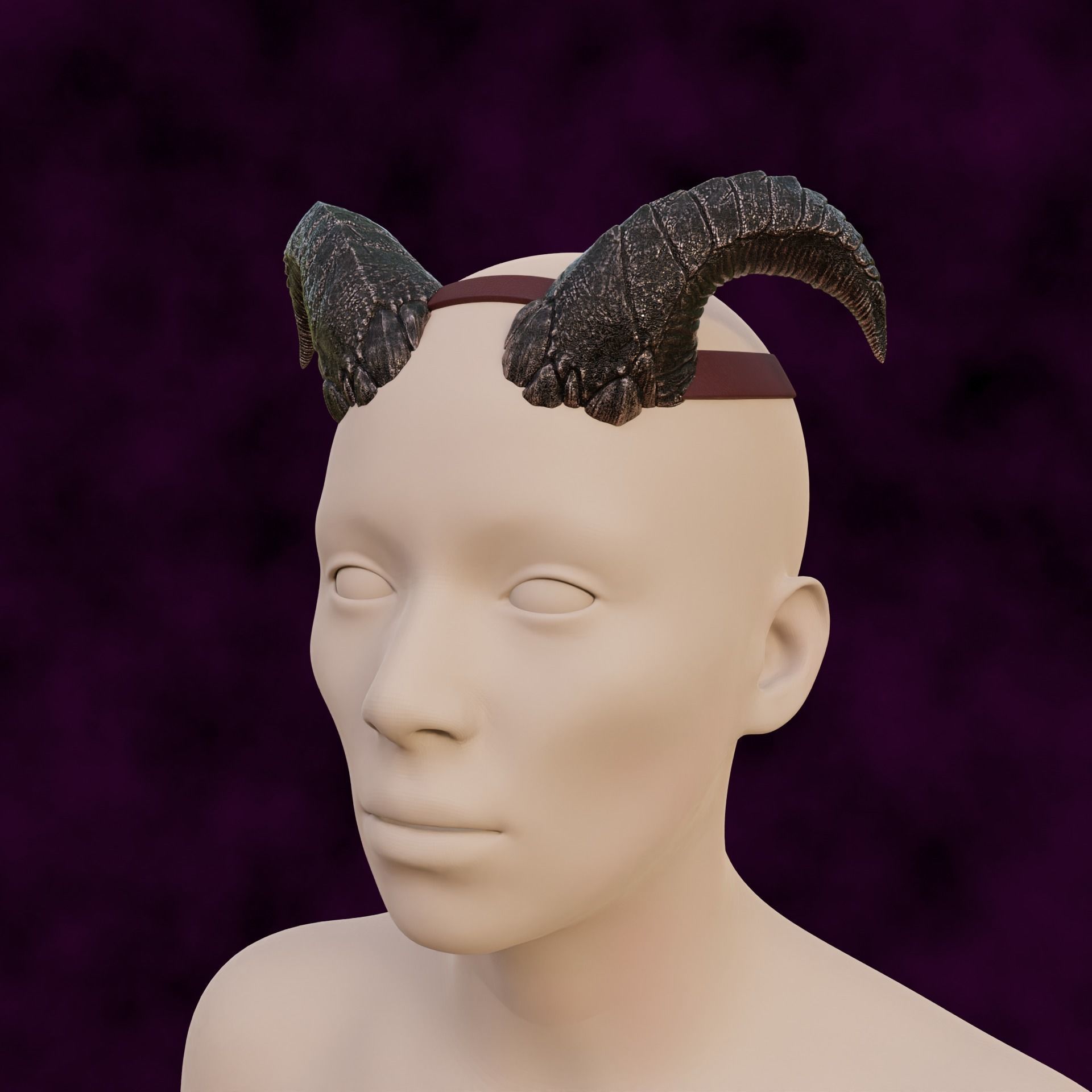 Tiefling Maladomini Spears Fantasy horns set Baldurs Gate 3 3D print model_2