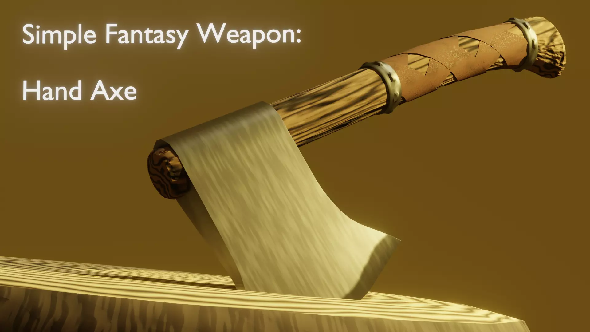 Simple Fantasy Hand Axe Low-poly 3D model