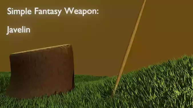 Simple Fantasy Javelin Low-poly 3D model
