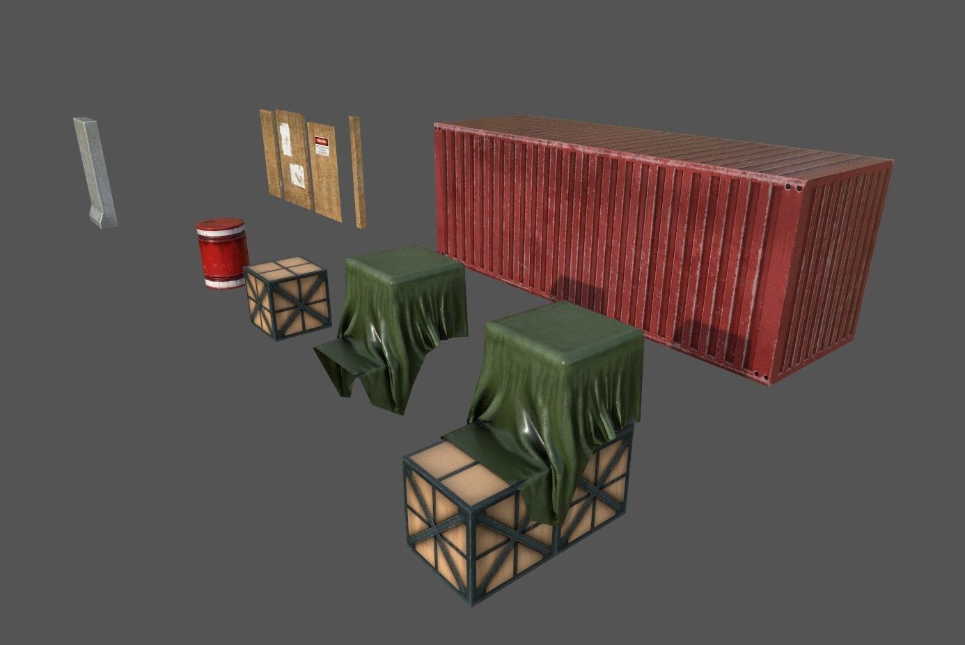 Mobile FPS Game Environment Map cs ice world counter strike 3D model_15