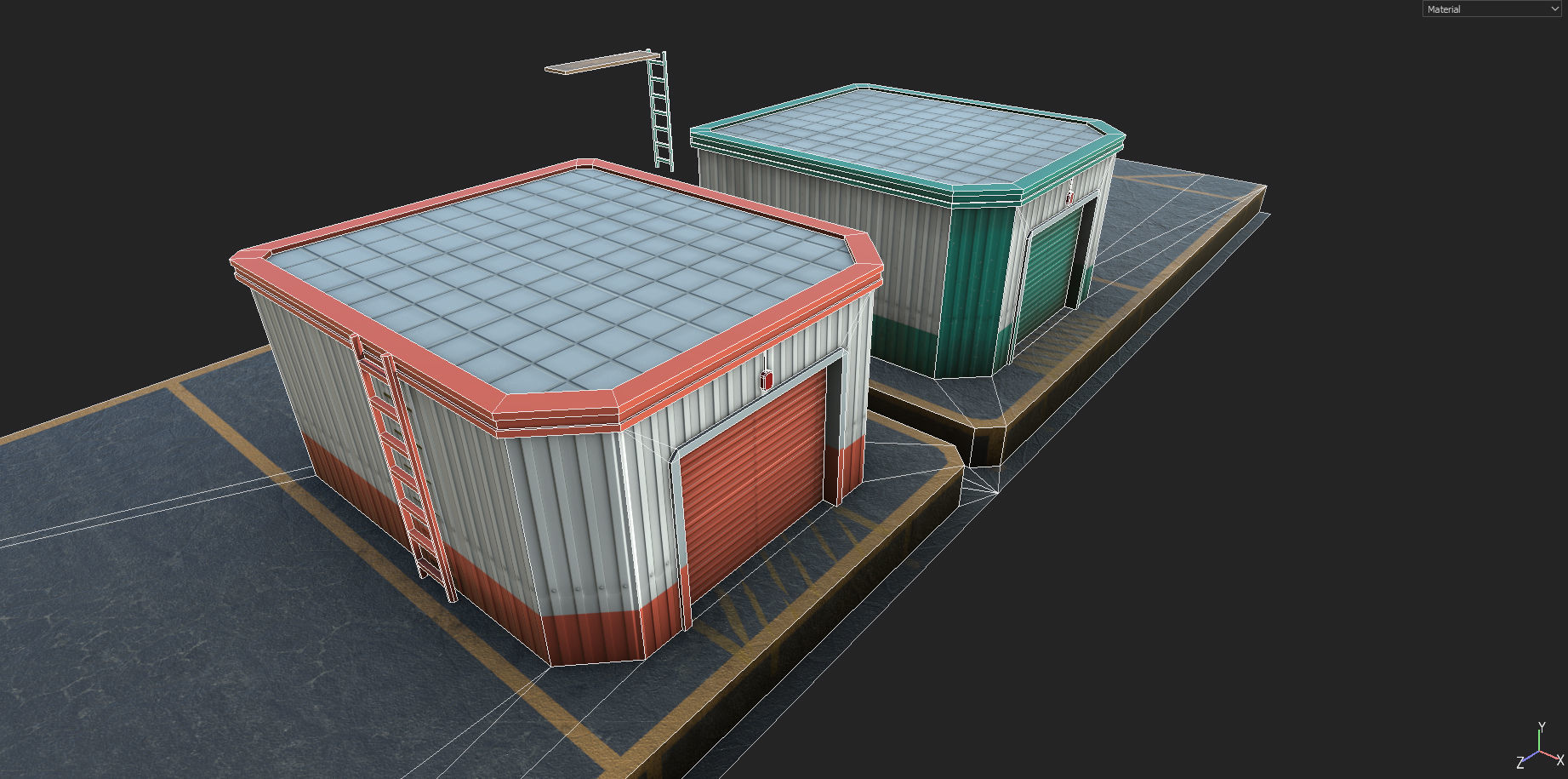 Mobile FPS Game Environment Map cs ice world counter strike 3D model_13