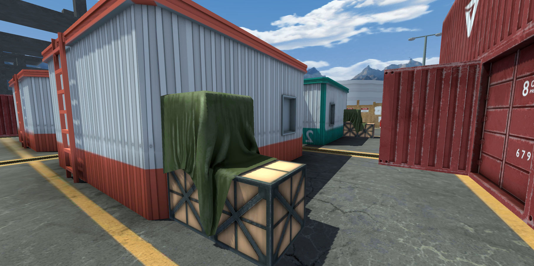 Mobile FPS Game Environment Map cs ice world counter strike 3D model_9