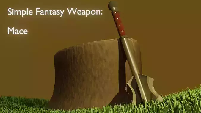 Simple Fantasy Mace Low-poly 3D model