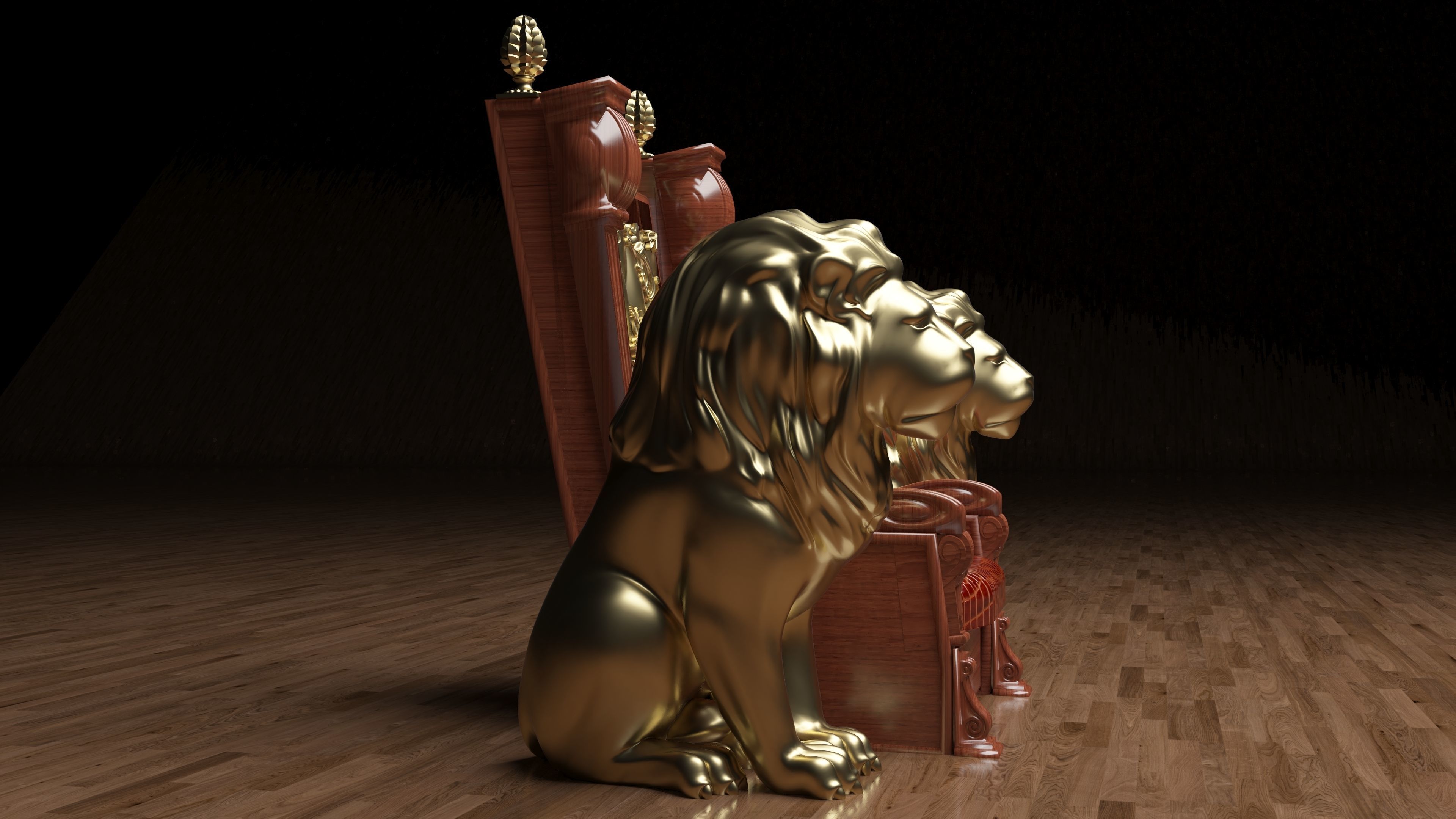 King Throne 3 - 4K 3D model_8